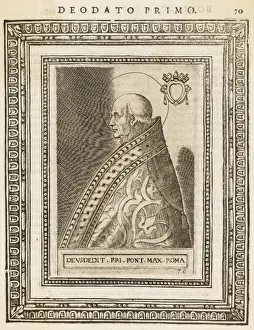 Early Christian History Prints: Pope Deusdedit I