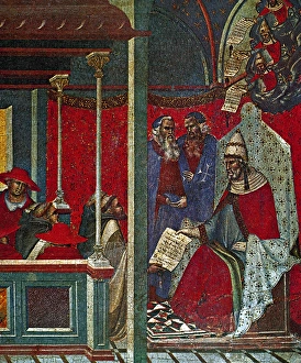 Pope Honorius III approving the Carmelite Rule by Lorenzetti Pope Honorius III approving the Carmelite Rule by Lorenzetti