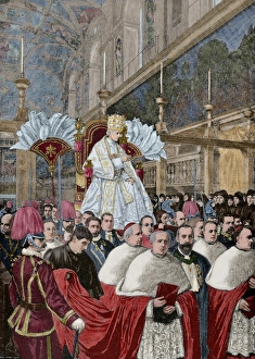 Pope Leo XIII giving a blessing Urbi et Orbi, after the Pont Pope Leo XIII giving a blessing Urbi et Orbi, after the Pont