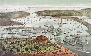 The Port of New York--Birds eye view from the Battery, looki The Port of New York--Birds eye view from the Battery, looki