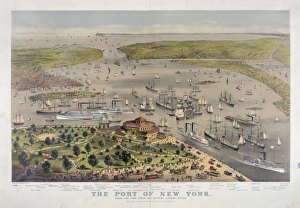 Port of New York: birds eye view from the battery looking So Port of New York: birds eye view from the battery looking So