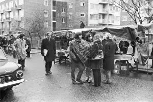 Portobello Road Print: Young People in Market Scene