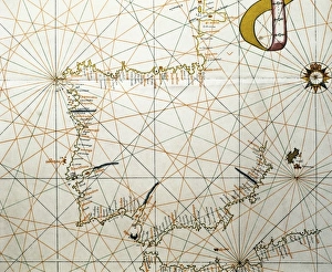 Portolan Atlas, 1587. Map of the Iberian Peninsula Portolan Atlas, 1587. Map of the Iberian Peninsula