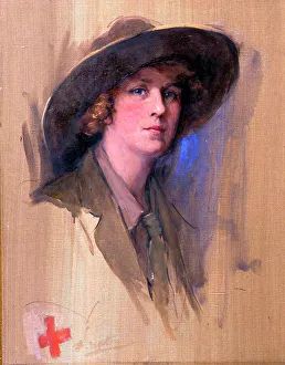 Portrait of Anne Page Croft in Red Cross uniform, WW1 Portrait of Anne Page Croft in Red Cross uniform, WW1
