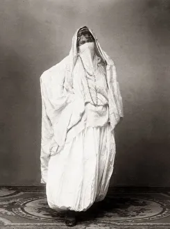 Portrait of veiled woman, North Afrcia, Algeria or Tunisia Portrait of veiled woman, North Afrcia, Algeria or Tunisia