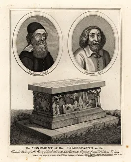 Portraits and grave monument of the Tradescants Portraits and grave monument of the Tradescants