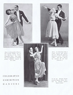 Portraits of three sets of exhibition dancers Portraits of three sets of exhibition dancers
