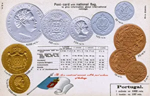 Postcard explaining the currency of Portugal Postcard explaining the currency of Portugal