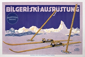 Poster advertising Bilgeri ski equipment Poster advertising Bilgeri ski equipment