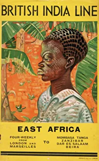 Poster advertising the British India Line to East Africa Poster advertising the British India Line to East Africa