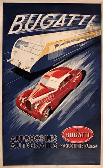 Bugatti Prints: Bugatti Automobiles and Autorails Print Advertisement