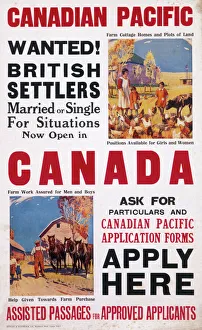 Poster advertising Canada to British settlers Poster advertising Canada to British settlers