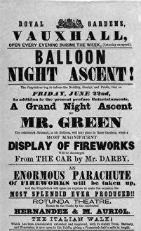 Poster advertising Charles Greens balloon flight Poster advertising Charles Greens balloon flight