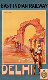 Poster advertising East Indian Railway to Delhi Poster advertising East Indian Railway to Delhi