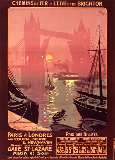 Poster advertising French railways to London Poster advertising French railways to London
