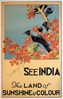 Poster advertising India, the Land of Sunshine and Colour Poster advertising India, the Land of Sunshine and Colour
