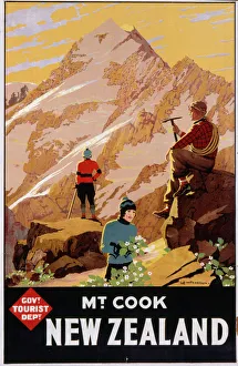 Poster advertising Mount Cook, New Zealand Poster advertising Mount Cook, New Zealand