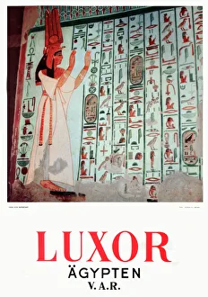 Poster advertising the Tomb of Nefertiti, Luxor, Egypt Date: circa 1950s Poster advertising the Tomb of Nefertiti, Luxor, Egypt Date: circa 1950s
