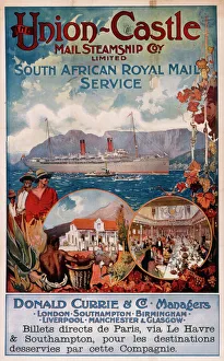 Poster advertising Union Castle Mail Steamship Company Poster advertising Union Castle Mail Steamship Company