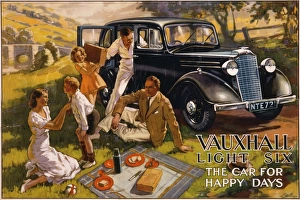 Poster advertising the Vauxhall Light Six car Poster advertising the Vauxhall Light Six car