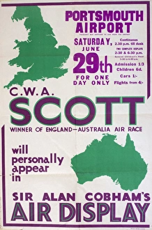 Poster, C W A Scott in Air Display, Portsmouth Airport Poster, C W A Scott in Air Display, Portsmouth Airport
