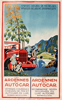 Poster design, the Ardennes by train and car Poster design, the Ardennes by train and car