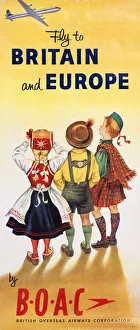 Poster, Fly to Britain and Europe by BOAC Poster, Fly to Britain and Europe by BOAC