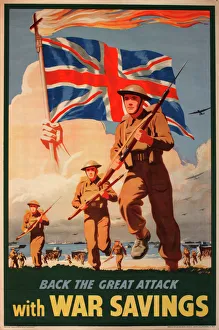 Poster, Back the Great Attack with War Savings Poster, Back the Great Attack with War Savings