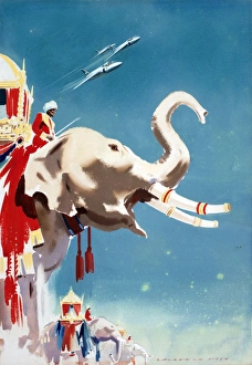 Poster, Indian Air Force jets with elephant Poster, Indian Air Force jets with elephant