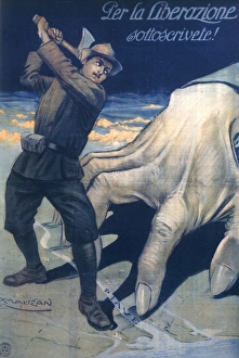 Poster, Italian liberation, Piave, Italy, WW1 Poster, Italian liberation, Piave, Italy, WW1
