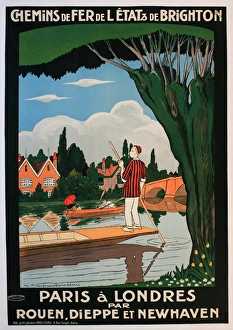 Poster, railway service from Paris to London Poster, railway service from Paris to London