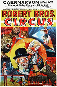 Poster, Robert Brothers Circus, Caernarvon, Wales Poster, Robert Brothers Circus, Caernarvon, Wales
