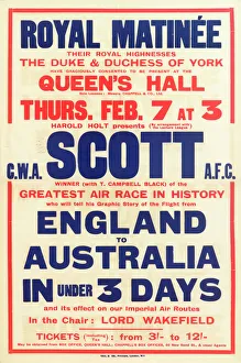 Poster, Scotts flight from England to Australia Poster, Scotts flight from England to Australia