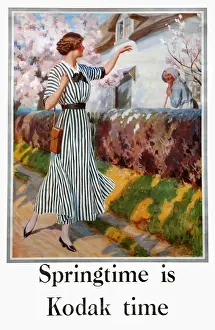 1920s Kodak Girl Print: Springtime is Kodak Time Poster