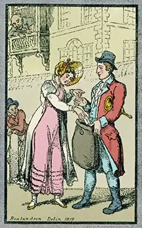 Postal Service History Prints: Posting Letter into Sack
