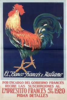 Postwar poster, French and Italian Bank Postwar poster, French and Italian Bank