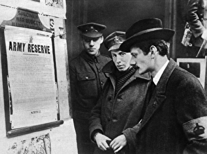 Potential army recruit looks at the proclamation Potential army recruit looks at the proclamation