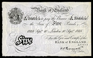 Bank of England Five Pound Note Print 1943