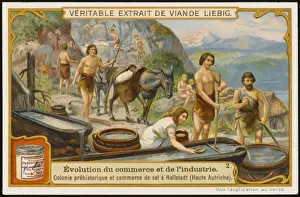 Prehistoric Commerce Print: Hallstatt Inhabitants at Work