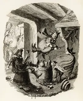 Mary Evans Print: Domestic Staff on Broomsticks
