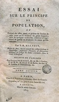 Prints of Prevost d< Exiles, Antoine-Francois, Abbe (1697-1763); MALTHUS, Thomas Robert (1776-1834). French writer.; British Thomas Roberts Prints: Prevost's Malthusian Print (1763)