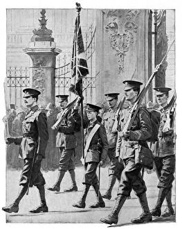 Prince of Wales parades with Grenadier Guards, WW1 Prince of Wales parades with Grenadier Guards, WW1