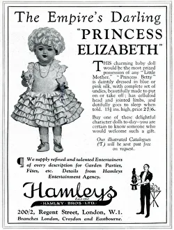 Princess Elizabeth doll, Hamleys advertisement 1929 Princess Elizabeth doll, Hamleys advertisement 1929