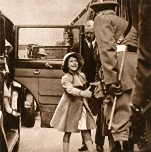 Princess Elizabeth greets Officer of Guard, Rushmoor Arena Princess Elizabeth greets Officer of Guard, Rushmoor Arena