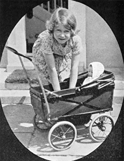 Princess Elizabeth playing with dolls pram Princess Elizabeth playing with dolls pram