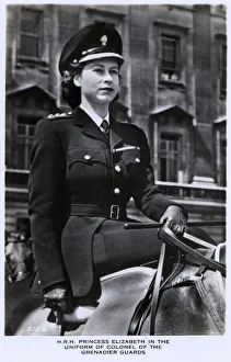 Princess Elizabeth riding as Colonel of the Grenadier Guards Princess Elizabeth riding as Colonel of the Grenadier Guards