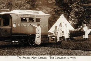 The Princess Mary Caravan - The Caravaners at work. The Girls' Friendly Society supported The Princess Mary Caravan - The Caravaners at work. The Girls' Friendly Society supported