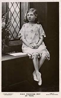 Princess May of Teck sitting on a window seat Princess May of Teck sitting on a window seat