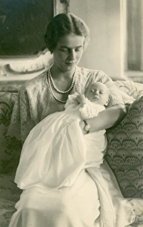 Princess Theodora of Greece with her eldest child Princess Theodora of Greece with her eldest child