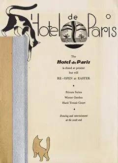 Art Deco Illustration Art Prints: Programme for Hotel de Paris group